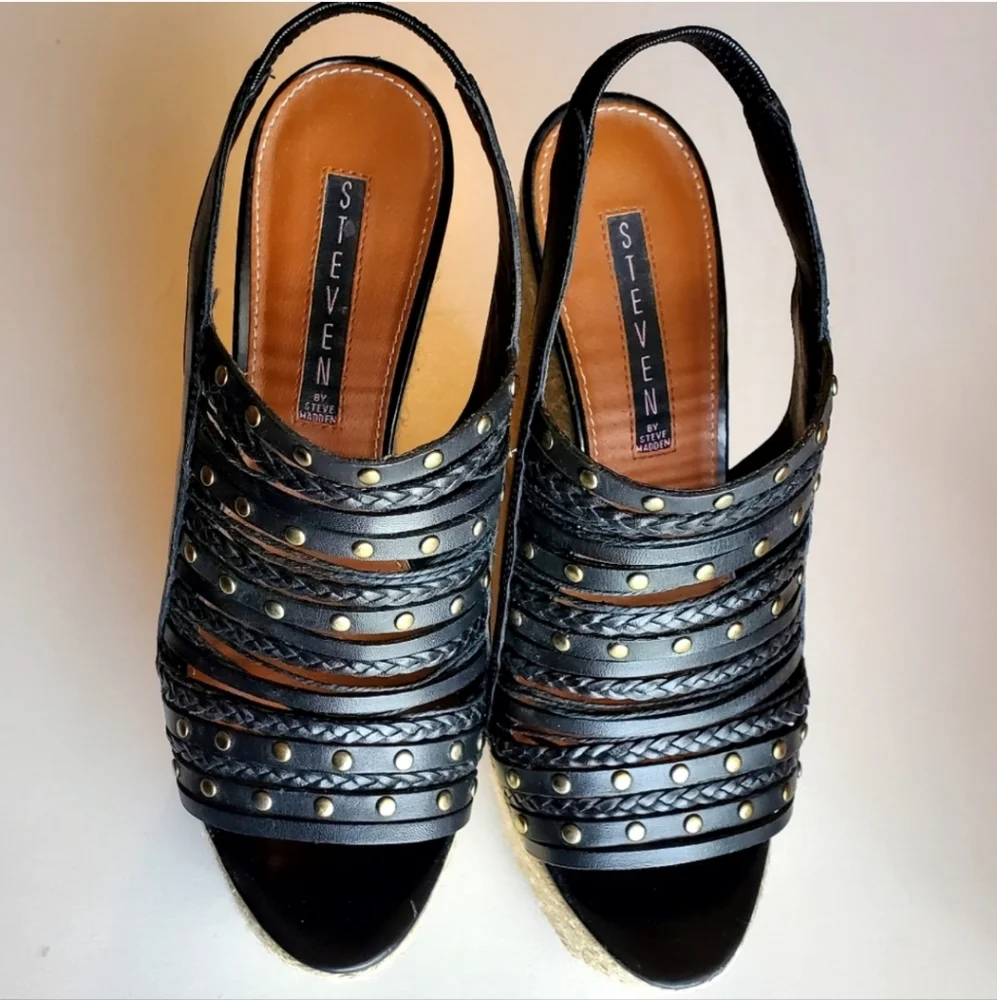 Steve Madden Leather Sling Back Espadrilles